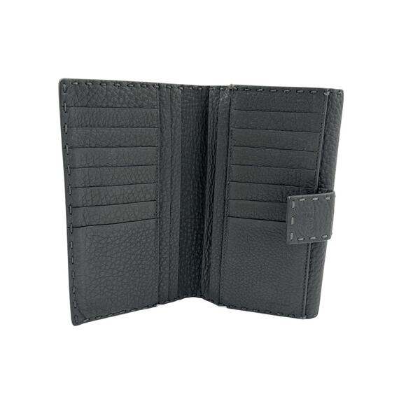 FENW42: Fendi Black Leather Turn-Lock Wallet - Picture 9 of 10